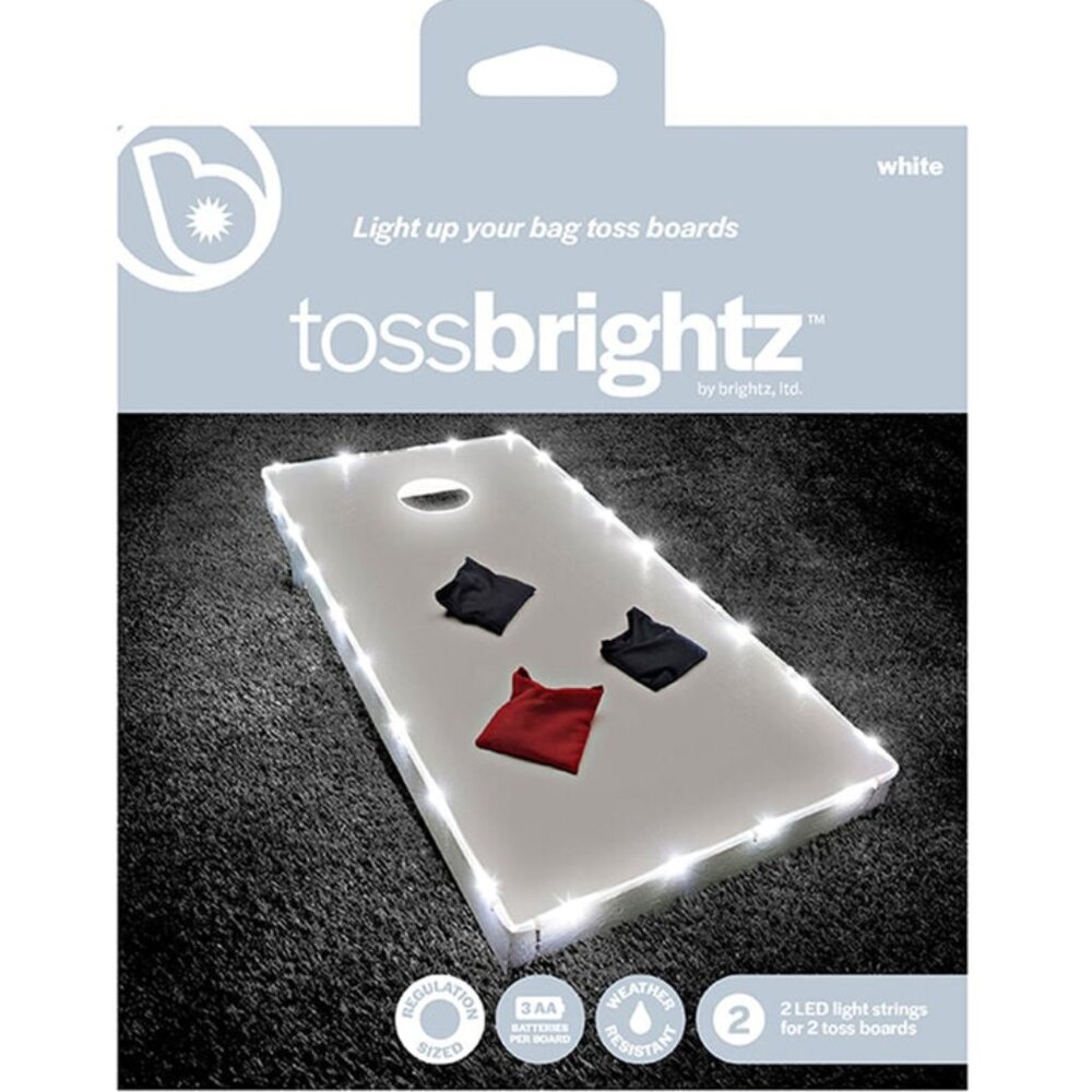 TossBrightz White LED Cornhole Lights for Board and Hole, Weatherproof
